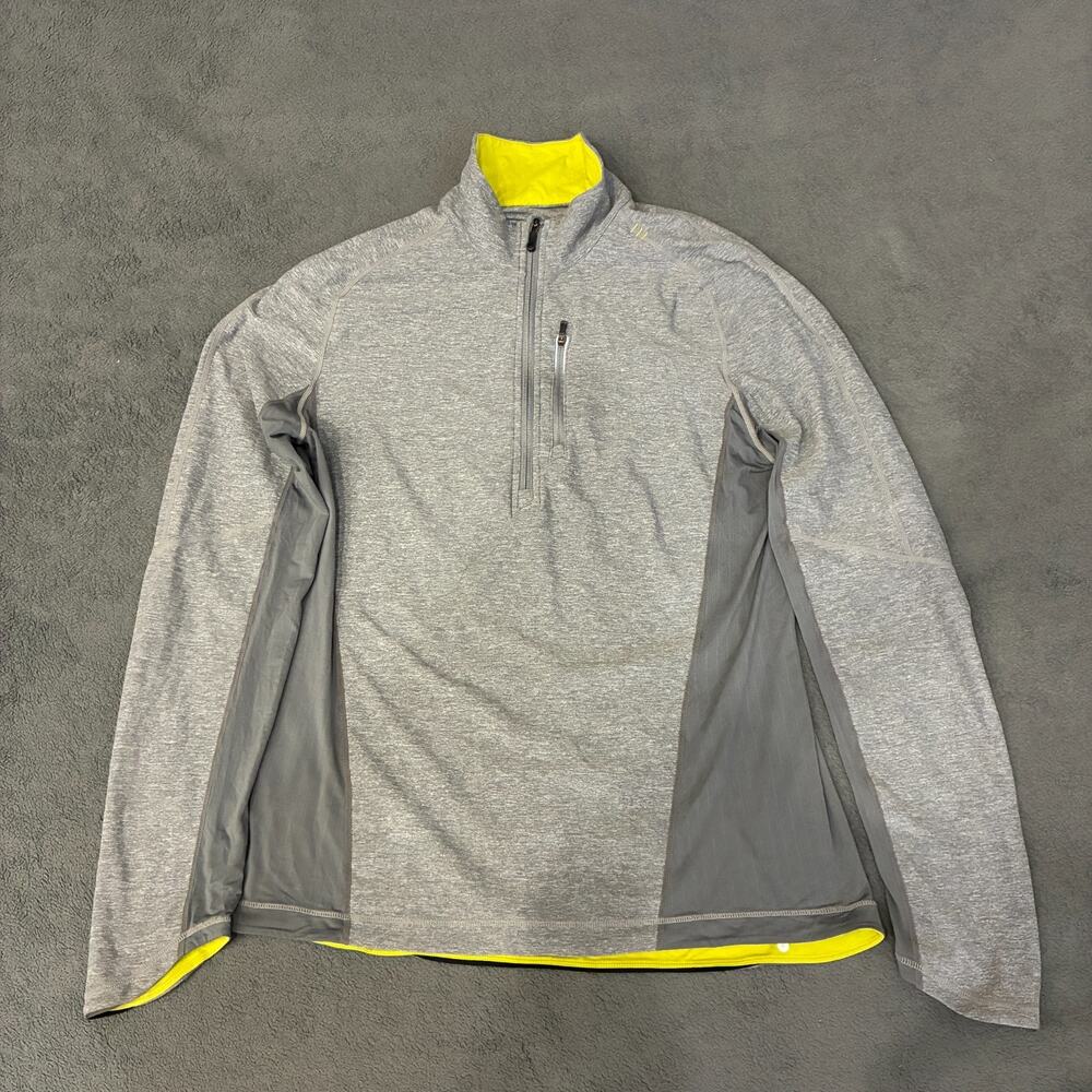 Lululemon Surge Warm Heather Gray Quarter Zip Running Pullover Shirt Mens Size L